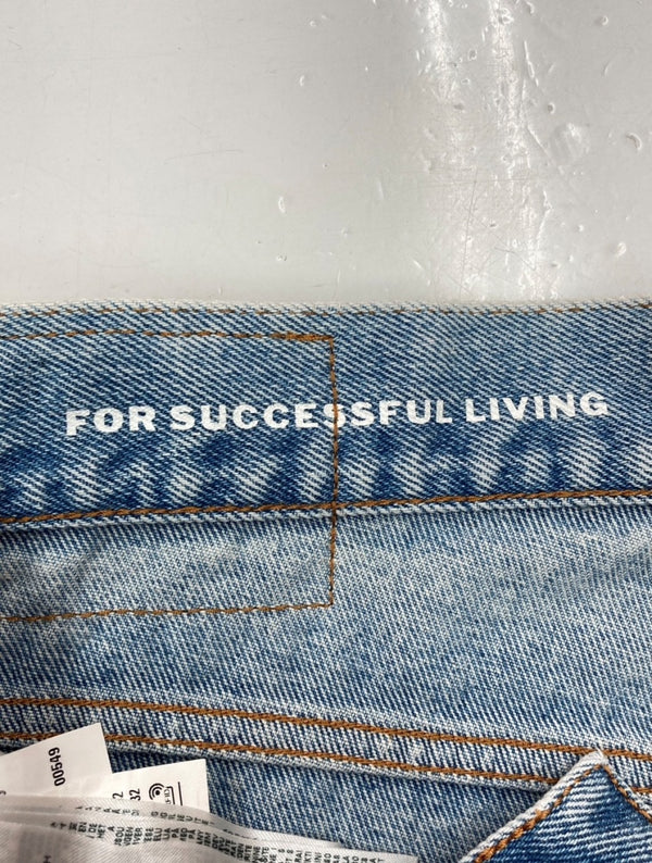 ディーゼル DIESEL STRAIGHT LOOSE FITTING DENIM PANTS ストレート ルーズ フィット デニム パンツ ボタンフライ パッチ ダメージ 青 ロゴ A03564 デニム ブルー サイズ 32 104MB-162