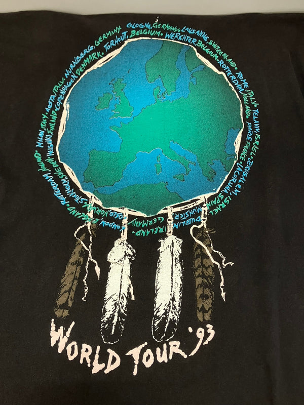 バンド band 90's Neil young World Tour '93 With Booker T & The MA'S T-shirt ©1993 ニール・ヤング ワールドツアー Tシャツ XL Tシャツ ブラック LLサイズ 101MT-3196