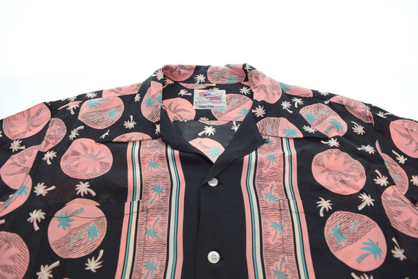 東洋エンタープライズ TOYOENTERPRISE DUKE KAHANAMOKU DUKE'S PALM TREE アロハシャツ ヤシの木 DK38334 ブラック LLサイズ 103MT-2787