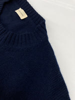 ステファンクック STEFAN COOKE SLASHED SWEATER スラッシュド セーター ニット カッティング 薄手 紺 セーター 無地 ネイビー Mサイズ 104MT-2290