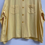 【曜日割引対象外】 ヴィンテージ vintage 50's MARK TWAIN レーヨンギャバ オープンカラーシャツ 長袖シャツ イエロー XLサイズ 201MT-4723 VB
