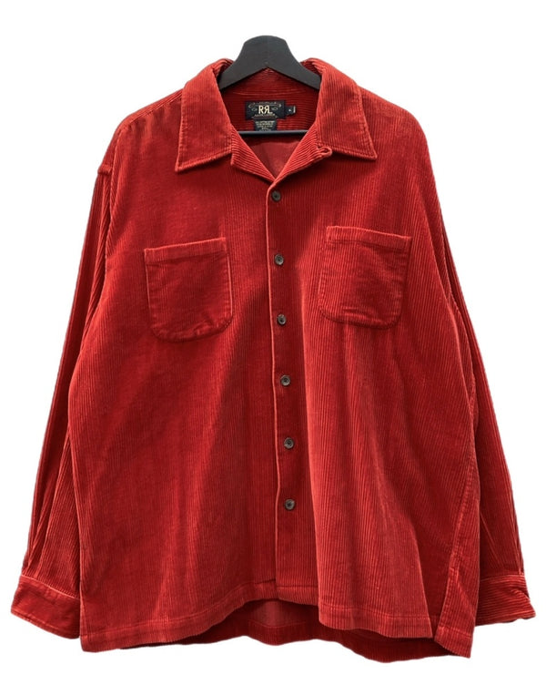 ダブルアールエル RRL 90s CORDUROY JACKET コーデュロイ ジャケット ボタン 開襟 太畝 三ツ星タグ Ralph Lauren オレンジ 赤 ジャケット 無地 レッド XLサイズ 104MT-2260