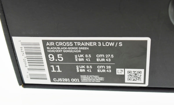 ナイキ NIKE SUPREME シュプリーム AIR CROSS TRAINER 3 LOW エア クロス トレーナー 3 スニーカー 黒  CJ5291-001  メンズ靴 スニーカー ブラック 27.5cm 103-shoes-257