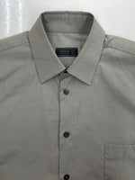 プラダ PRADA L/S DRESS SHIRT ドレス シャツ 長袖 レギュラーカラー ボタン 灰 サイズ 39 長袖シャツ 無地 グレー 104MT-1610