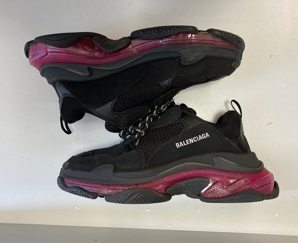 バレンシアガ BALENCIAGA TRIPLE S Clear Sole Black Pink Neon トリプルS クリアソール 黒 ピンクネオン メンズ靴 スニーカー ブラック 28.5cm 101-shoes1792