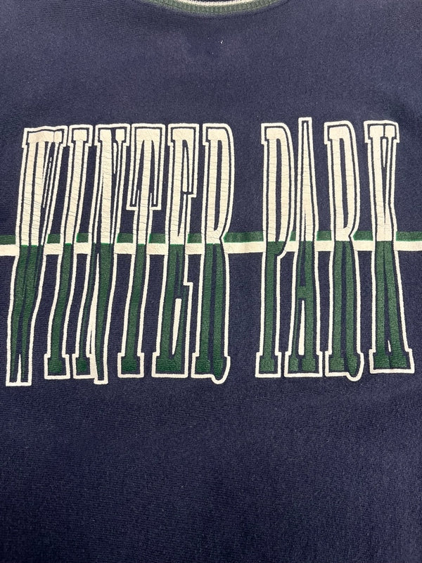 チャンピオン Champion 90s 90's REVERSE WEAVE リバースウィーブ WINTER PARK プリント 刺繍タグ US古着 ヴィンテージ USA製 紺 スウェット ネイビー Mサイズ 101MT-5131