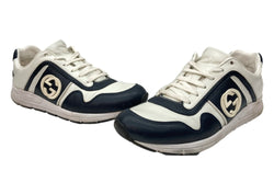 グッチ GUCCI INTERLOCKING G インターロッキング ローカット スニーカー GGロゴ シューズ 白 紺 426184 メンズ靴 スニーカー ホワイト サイズ 5 1/2 104S-1064