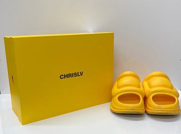 クリスエルブイ CHRISLV DOME SLIPPERS ドームサンダル 厚底 メンズ靴 サンダル その他 イエロー US10サイズ 201-shoes990