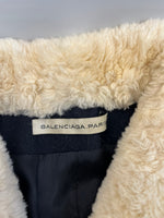バレンシアガ BALENCIAGA イタリア製 Pコート ファー 紺 ジャケット ネイビー サイズ36 101LT-239