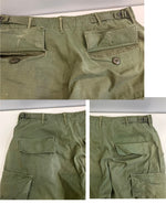 ミリタリー Military 60's 60年代 US ARMY 米軍 ジャングルファティーグ カーゴパンツ リップストップ  VINTAGE ヴィンテージ カーゴパンツ カーキ LONG SMALL 101MB-714