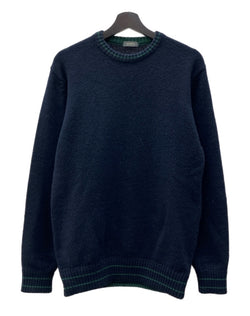 コムデギャルソン COMME des GARCONS HOMME 80s CREWNECK WOOL KNIT クルーネック ウール ニット 川久保オム デカオム 薄手 セーター 紺 HN-080040 セーター 無地 ネイビー 104MT-1690