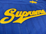 シュプリーム SUPREME Mesh Stripe Football Jersey メッシュ ストライプ フットボール ジャージ 21SS 青 半袖 Tシャツ ロゴ ブルー Mサイズ 101MT-2241