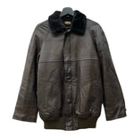 ヴィンテージ vintage Raspini Firenze ラスピーニフィレンツェ ユーロ イタリア フライトジャケット ボア レザージャケット 片爪 G-1 茶 サイズ46 ジャケット 無地 ブラウン 104MT-2239