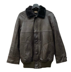 ヴィンテージ vintage Raspini Firenze ラスピーニフィレンツェ ユーロ イタリア フライトジャケット ボア レザージャケット 片爪 G-1 茶 サイズ46 ジャケット 無地 ブラウン 104MT-2239