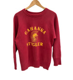 ヴィンテージ vintage 50's～60's 50～60年代 HANES WIND SHIELD ラグラン カレッジ カラーフロッキー プリント 3段 スウェット ワインレッド Lサイズ 101MT-4167