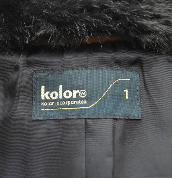 カラー kolor  20AW ファー付き カシミヤ混 ウール メルトン マント コート 20WCL-C02105 ジャケット ブラウン 1 103LT-95