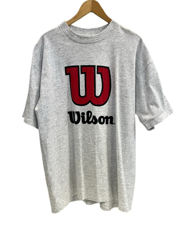 US古着 wilson ウィルソン ALL Sport ロゴプリント Star Tennis Academy アメリカ製 シングルステッチ XL Tシャツ グレー LLサイズ 101MT-4530