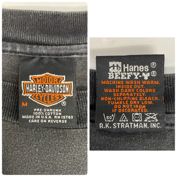 【曜日割引対象外】 ハーレーダビッドソン HARLEY-DAVIDSON 90's V FLAME USA製 フレイムパターン ロンT ブラック Mサイズ 201MT-4597 VB