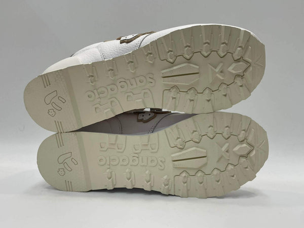 サンガッチョ via SANGACIO ×Wako’s Room ワコーズルーム ホワイト×ベージュレザー イニシャルH レディース靴 スニーカー ホワイト 23.5cm 601sh-48