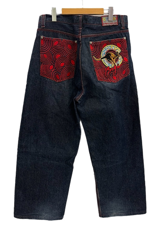 クージー COOGI ポケット刺繍 デニムパンツ ジーンズ ジーパン インディゴ デニム ネイビー W38×L33 101MB-585