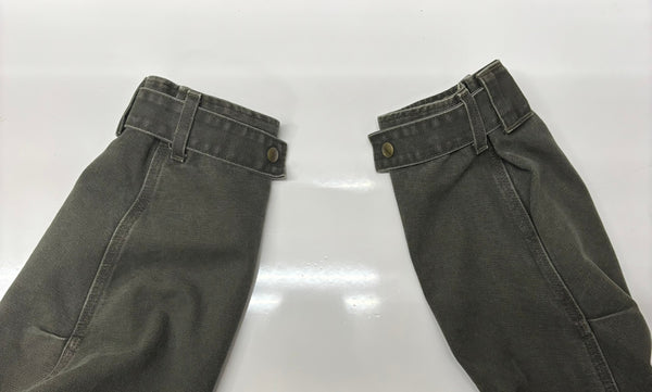 【曜日割引対象外】 カーハート Carhartt ダックワークジャケット 襟コーデュロイ レザーロゴ 00's C52MOS ジャケット グリーン XLサイズ 201MT-2780 VB