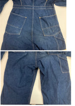 キャントバステム CAN'T BUST EM 60’s 60年代 GOLD LABEL ニワトリ ガチャポケ デニム オールインワン ジャンプスーツ 五角形TALON ZIP タロン VINTAGE ヴィンテージ つなぎ・オーバーオール ブルー Lサイズ 40L 101MB-615