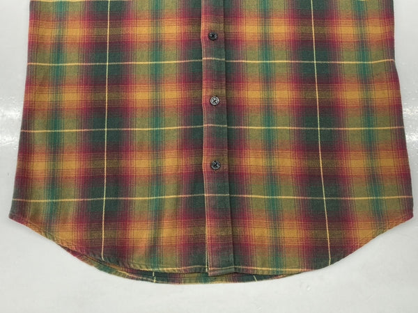 シュプリーム SUPREME 15SS Shadow Plaid Flannel Shirt シャドー プラッド フランネル シャツ ボタンダウン 胸ポケット 長袖シャツ チェック マルチカラー Sサイズ 104MT-779