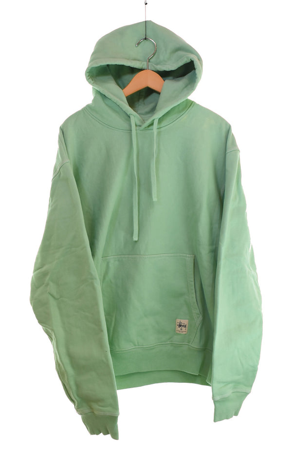 ステューシー STUSSY stitch label hoodie ステッチラベルフーディー パーカ グリーン LLサイズ 103MT-3421