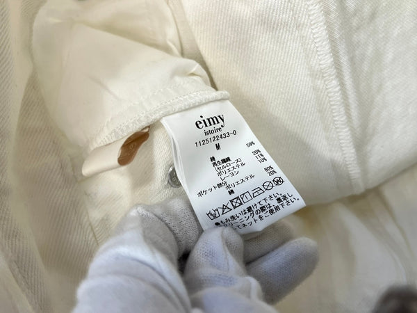 エイミーイストワール EIMY ISTOIRE drop pattern デニムパンツ ドロップパターン ラインストーン ビジュー ハイウエスト ワイド ホワイトデニム デニム ホワイト Mサイズ 101LB-31