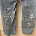 エクストララージ X-LARGE Tom And Jerry ダメージ加工 ワイド デニム パンツ 101241031022 デニム ブルー 201MB-937