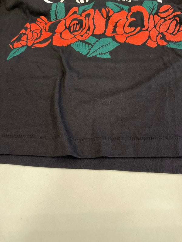 ハーレーダビッドソン Harley-Davidson 80s 80's SCREEN STARS USA製 スカルローズ プリントTシャツ ヴィンテージ Tシャツ ブラック Mサイズ 101MT-4934