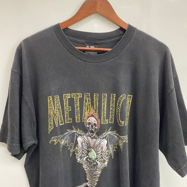 【曜日割引対象外】 ヴィンテージ vintage 90's メタリカ METALLICA PUSHEAD KING NOTHING GIANT Tシャツ ブラック 201MT-3932 VB
