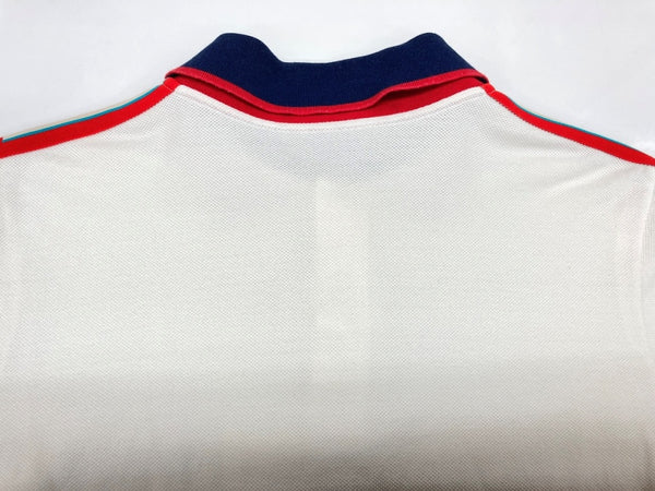 グッチ GUCCI 19SS Stretch Cotton Piquet Polo ストレッチ コットン ピケ アームロゴ バイカラー イタリア製 WHITE 白 500972-X9M38 半袖ポロシャツ ライン ホワイト Lサイズ 104LT-217