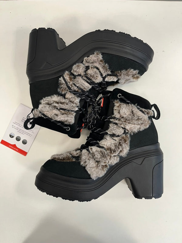 ハンター HUNTER ANKLE FAUXFER HEEL アンクルフォーファー ヒールブーツ 防水 黒 WFP1107LPR レディース靴 ブーツ その他 ブラック UK3(参考サイズ約22cm) 101sh-2086