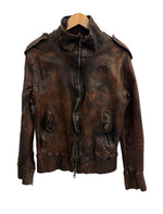 バックラッシュ BACKLASH イサムカタヤマ ISAMU KATAYAMA バッファローレザー シングルライダースジャケット レザージャケット 茶 982-02 ジャケット ブラウン Sサイズ 101MT-4560