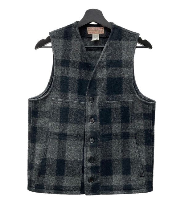 フィルソン FILSON MACKINAW WOOL VEST マッキーノ ウールベスト チェック USA製 黒 灰色 ベスト チェック ブラック 104MT-1938