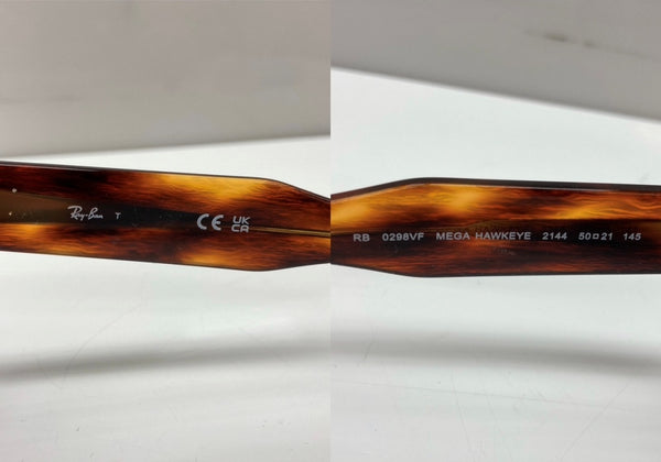 レイバン Ray-Ban MEGA HAWKEYE メガ ホークアイ アジアンフィッテング アイウェア サングラス 眼鏡 茶 RB0298VF 眼鏡・サングラス サングラス ロゴ ブラウン 104G-36