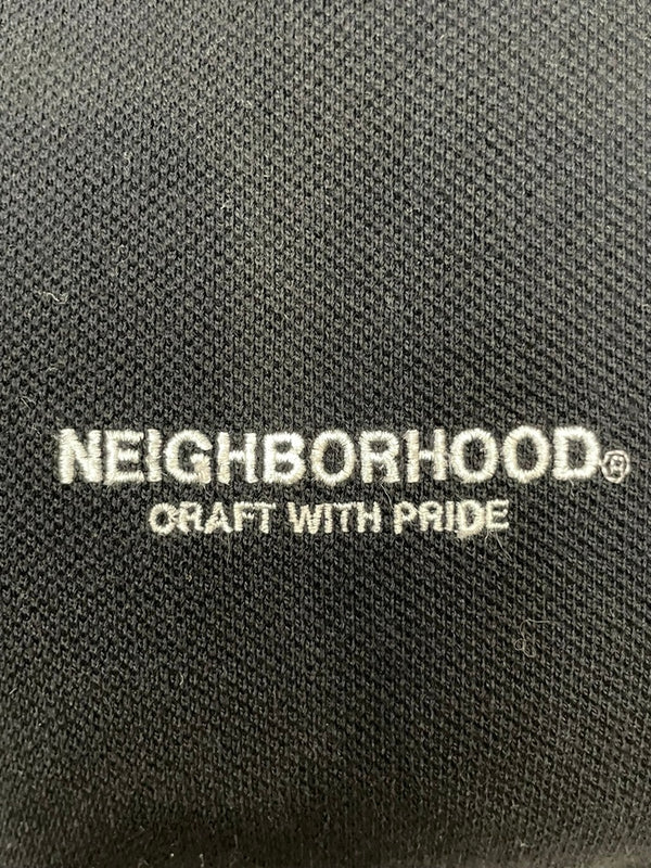 ネイバーフッド NEIGHBORHOOD 21SS LOGIC/C-POLO.SS オーバーサイズ ロゴ刺繍 ポロシャツ S ブラック Sサイズ 601MT-3