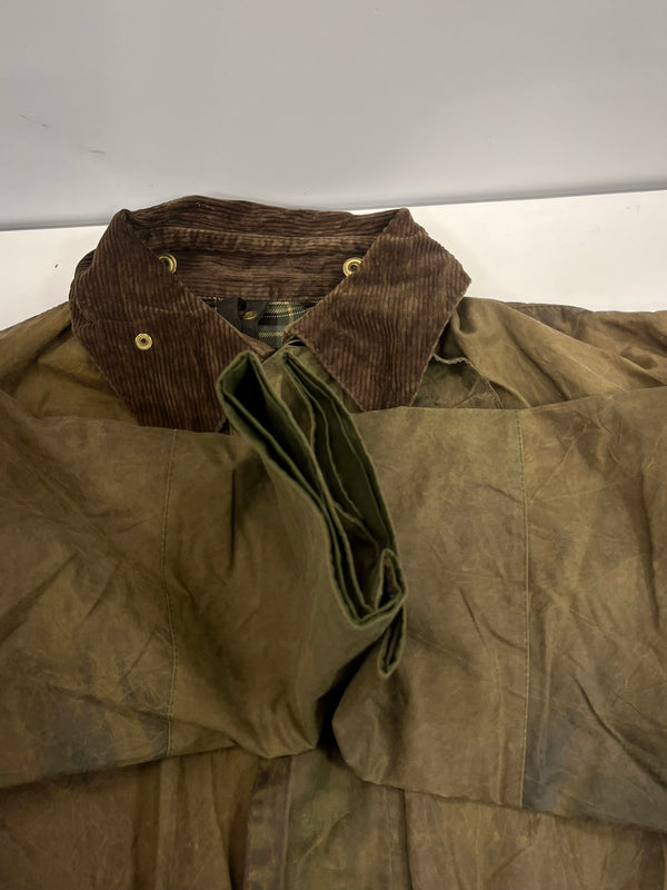 バブアー BARBOUR 90's 90年代 3ワラント BORDER ボーダー ワックス コットン オイルドジャケット コート VINTAGE ヴィンテージ A200 C40 ジャケット カーキ 101MT-5340