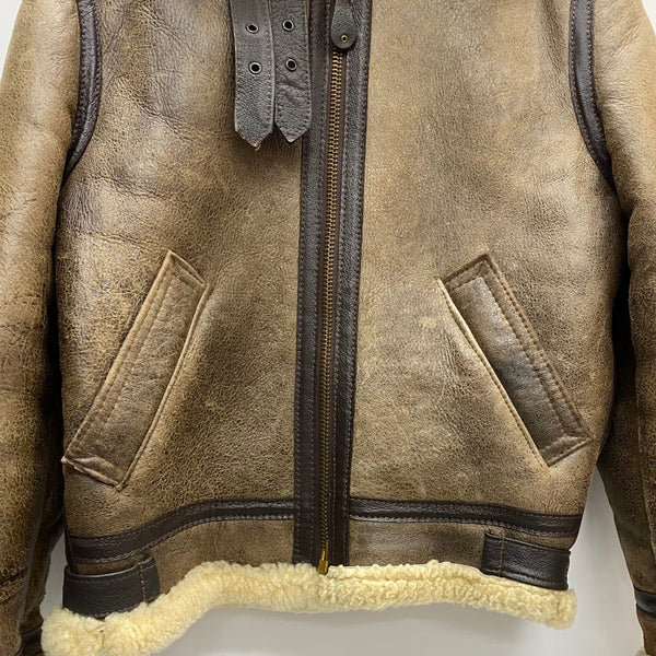 【曜日割引対象外】 ショット SCHOTT 80's B-3 ムートン フライトジャケット ジャケット ブラウン 38サイズ 201MT-4120 VB