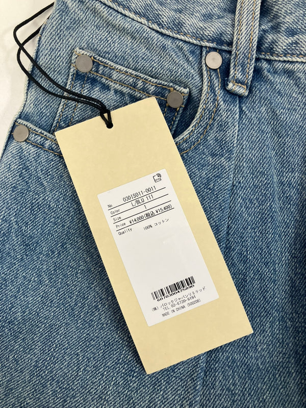 スロー バイ スライ THROW by SLY THROW J/W CURVE TUCKED PT ジャストウエスト カーブ タックド パンツ デニム ブルー 1 101LB-23