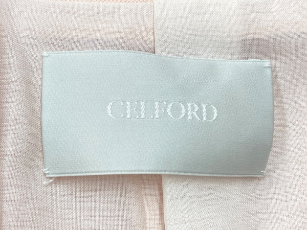 セルフォード CELFORD 袖スリット リネンライクジャケット ダブル テーラード ゴールドボタン フォーマル オフィスカジュアル PINK CWFJ231051 ジャケット 無地 ピンク SIZE36 104LT-129
