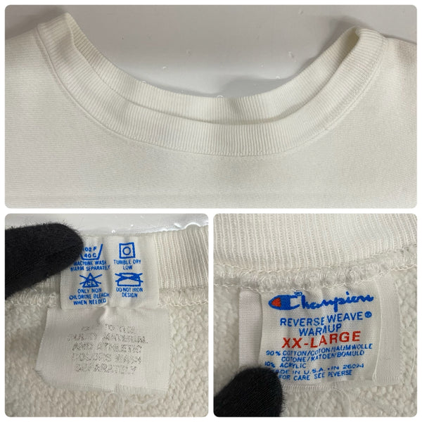 【曜日割引対象外】 チャンピオン Champion 80's REVERSE WEAVE INDIANA USA製 トリコタグ カレッジ スウェット ホワイト XXLサイズ 201MT-3963 VB