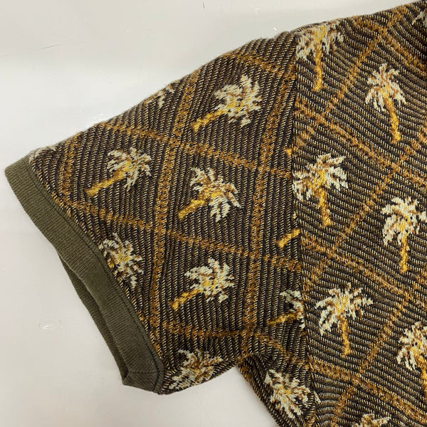 【曜日割引対象外】 キャピタル KAPITAL ヤシの木 総柄 コットン ポロシャツ Tシャツ イエロー 2サイズ 201MT-4408 VB