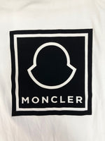 モンクレール MONCLER 21AW MAGLIA T-SHIRT Tシャツ 長袖 丸首 フロッキープリント ロゴ コットン ロングスリーブ G20918D00002 ロンT ホワイト Lサイズ 101MT-2785