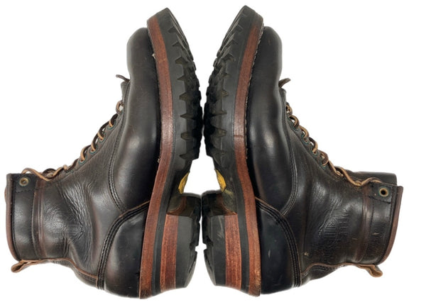 ホワイツブーツ WHITE'S BOOTS 6"SMOKE JUMPER スモーク ジャンパー 茶芯 Vibramソール レースアップ 革靴 シューズ 茶 黒 350VLTT メンズ靴 ブーツ ワーク ブラック サイズ 9E 104S-772