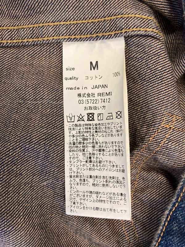 レミレリーフ REMI RELIEF デニムジャケット ジージャン ライトアウター ジャケット ネイビー Ｍサイズ 101MT-4014