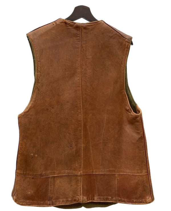 ミリタリー Military Item 1910's～ U.S.ARMY JERKIN VEST ジャーキンベスト A.E.F. WW I Vintage ヴィンテージ レザー ウール 茶色 ベスト 無地 ブラウン 104MT-1002