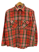 ファイブブラザー FIVE BROTHER 70s～ Vintage ヴィンテージ ネルシャツ チェックシャツ  US古着 赤系 長袖シャツ レッド Mサイズ 101MT-4096