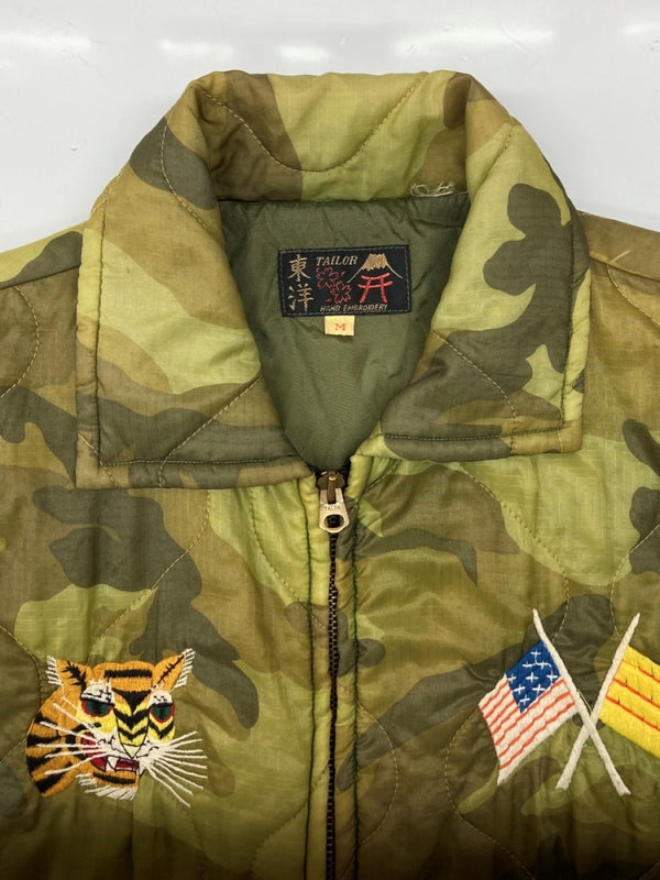 テーラー東洋 TAILOR TOYO SOUVENIR JACKET VIETNAM MAP ベトナム ジャケット ベトジャン マップ ジップアップ 刺繍 緑 ジャケット カモフラージュ・迷彩 グリーン Mサイズ 104MT-1716